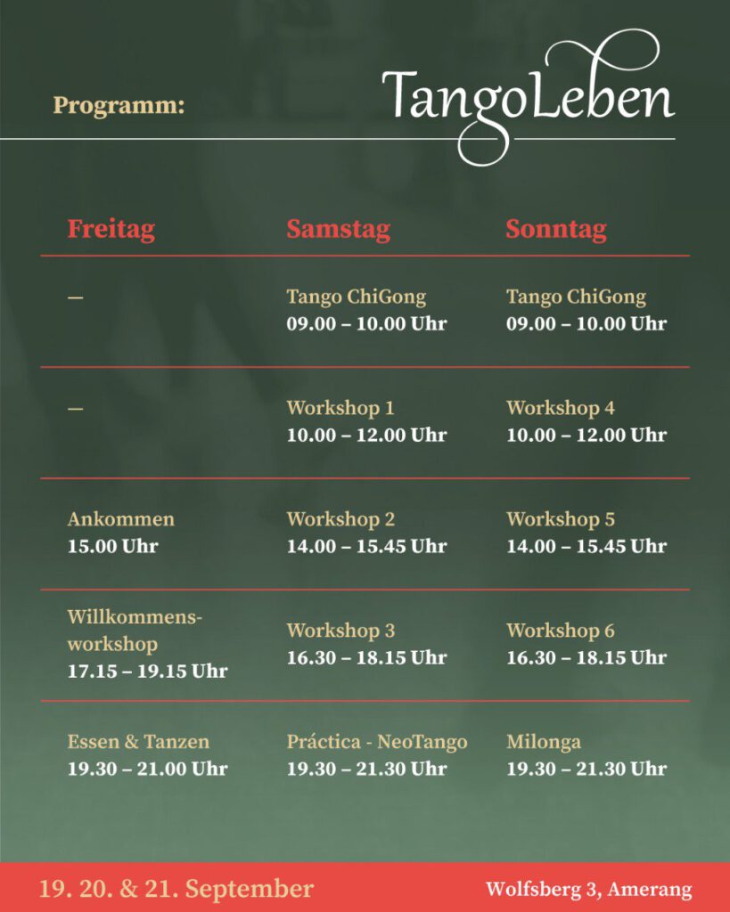 Tango leben Programm