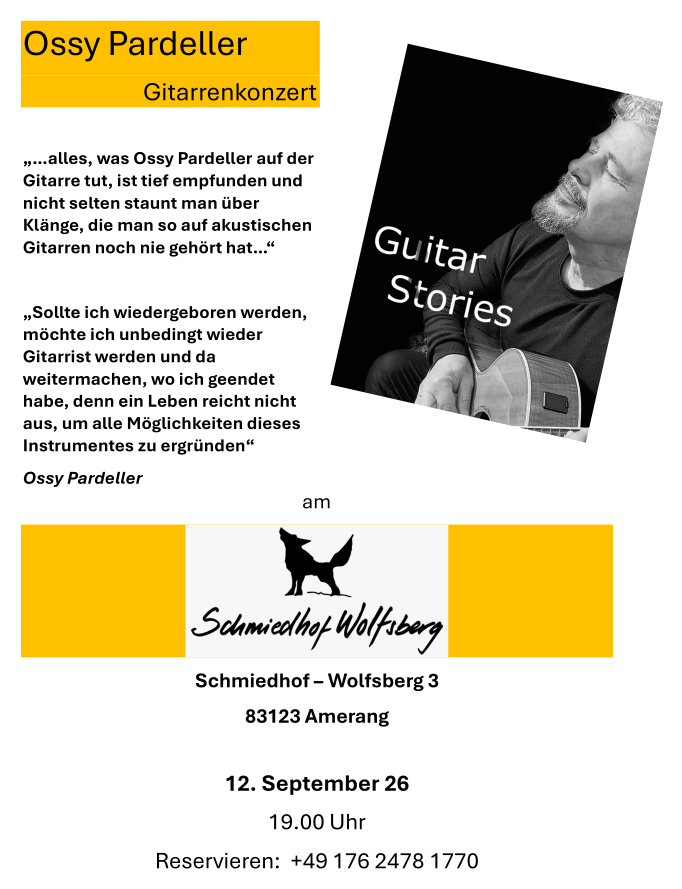 Ossy Pardeller Gitarrenkonzert, Wolfsberg, 12.9